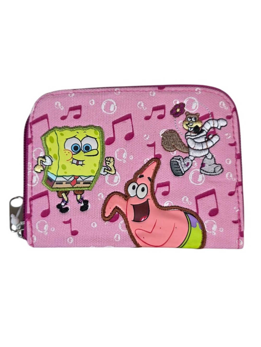 SpongeBob SquarePants Pink Character Zip Wallet Musical Notes